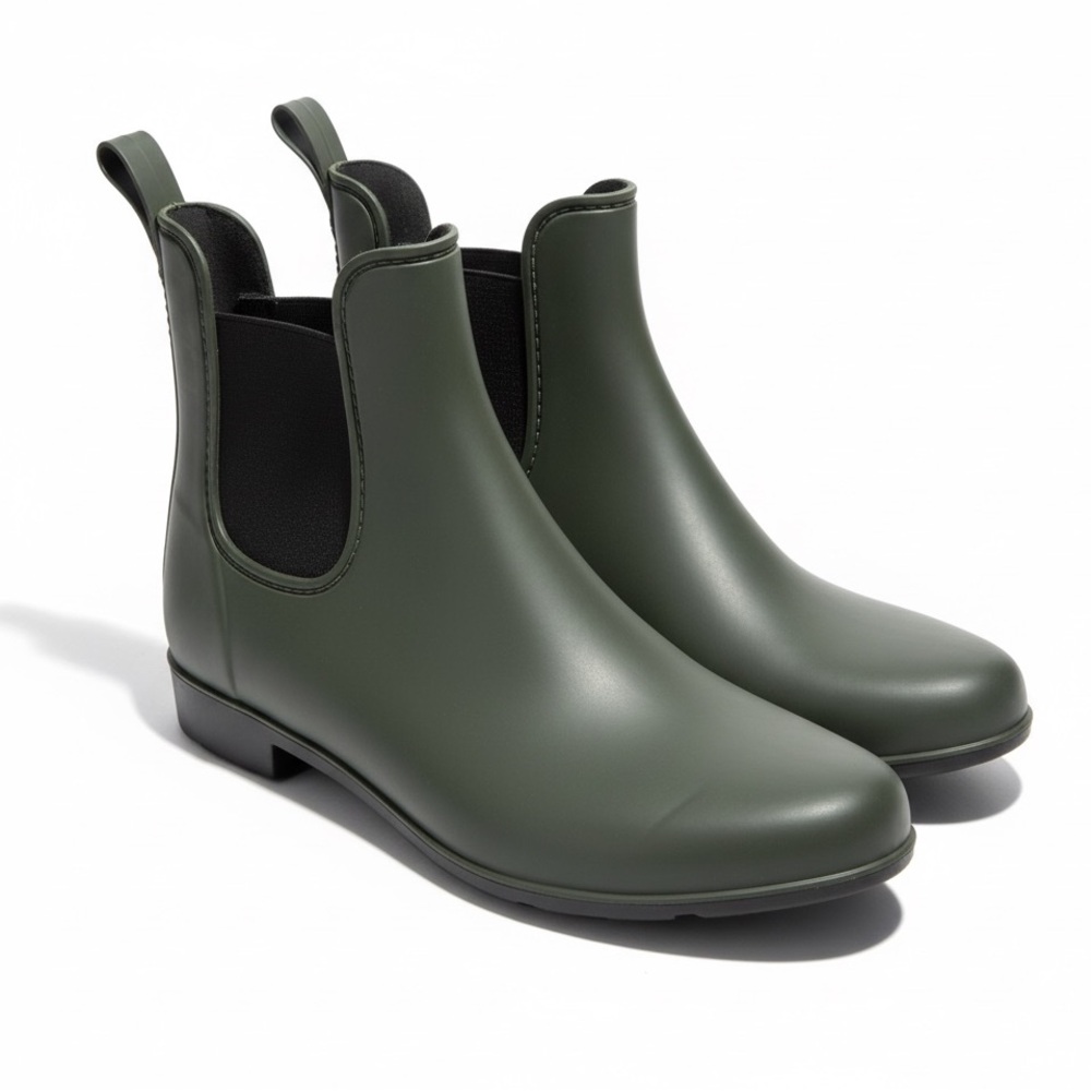 Sam Edelman Chelsea Rain Boots Waterproof Rubber Olive Green Size 9